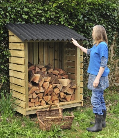 WoodKind:: We make log stores in Glasgow Wood store wood shed
